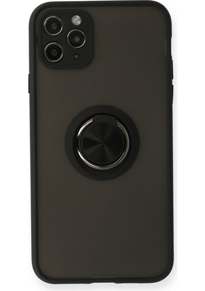 Apple Iphone 15 Pro Kılıf Kamera Korumalı Yüzüklü Manyetik Standlı Arkası Buzlu Iring Kapak