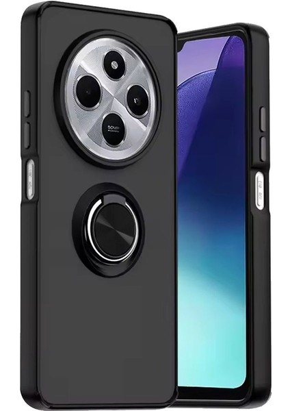 Xiaomi Redmi 14C Kılıf Kamera Korumalı Yüzüklü Manyetik Standlı Arkası Buzlu Iring Kapak