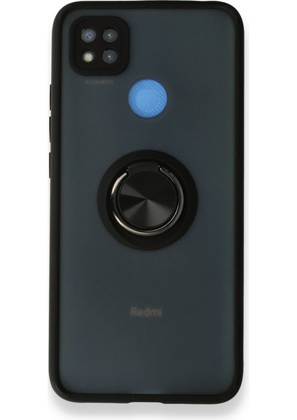 Xiaomi Redmi 9c Kılıf Kamera Korumalı Yüzüklü Manyetik Standlı Arkası Buzlu Iring Kapak