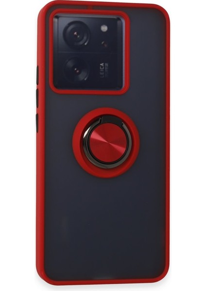 Xiaomi Mi 13T Pro Kılıf Kamera Korumalı Yüzüklü Manyetik Standlı Arkası Buzlu Iring Kapak
