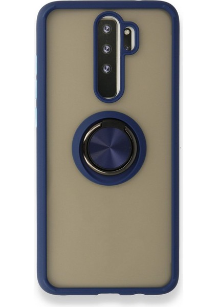 Xiaomi Redmi Note 8 Pro Kılıf Kamera Korumalı Yüzüklü Manyetik Standlı Arkası Buzlu Iring Kapak