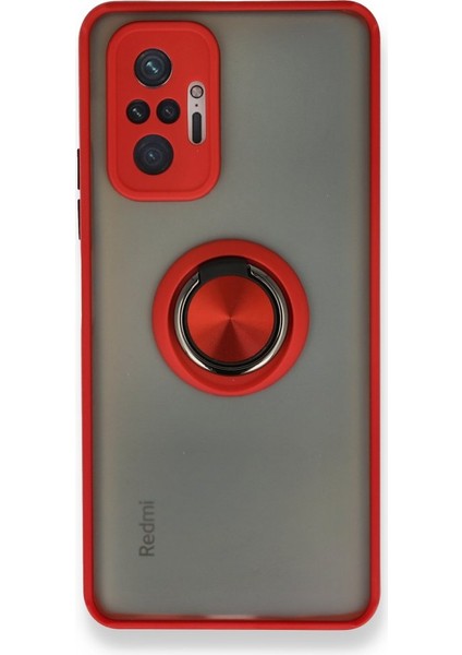 Xiaomi Redmi Note 10 Pro Kılıf Kamera Korumalı Yüzüklü Manyetik Standlı Arkası Buzlu Iring Kapak