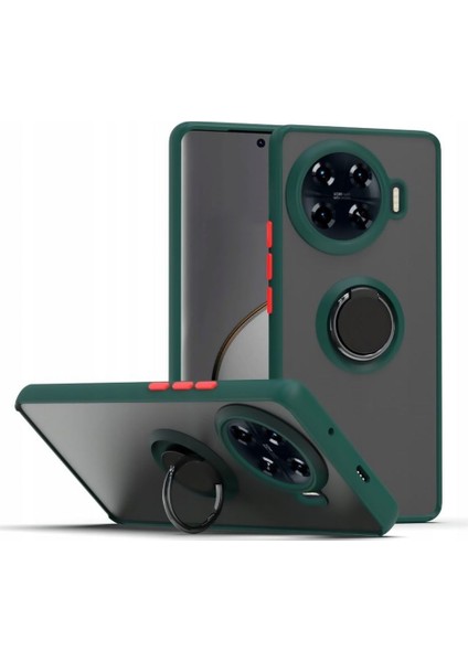 Tecno Spark 20 Pro Plus Kılıf Kamera Korumalı Yüzüklü Manyetik Standlı Arkası Buzlu Iring Kapak