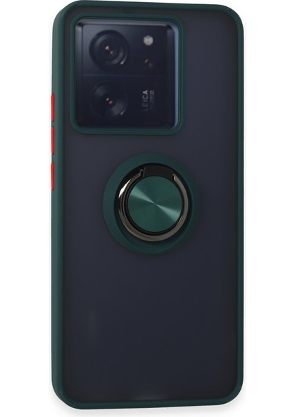 Xiaomi Mi 13T Pro Kılıf Kamera Korumalı Yüzüklü Manyetik Standlı Arkası Buzlu Iring Kapak