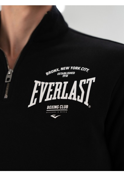 Bronx Nyc Half Zip Regular Siyah Erkek Sweatshirt