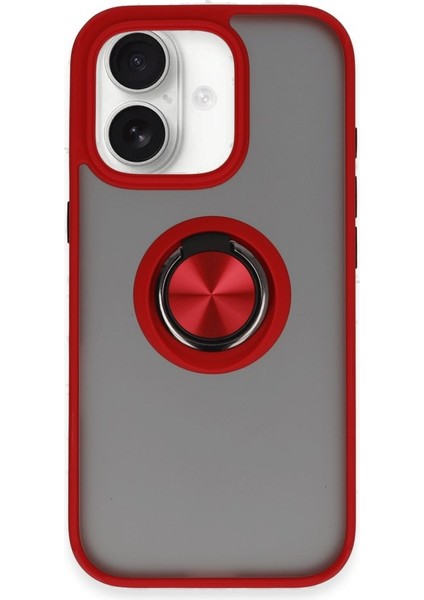 Apple Iphone 16 Kılıf Kamera Korumalı Yüzüklü Manyetik Standlı Arkası Buzlu Iring Kapak