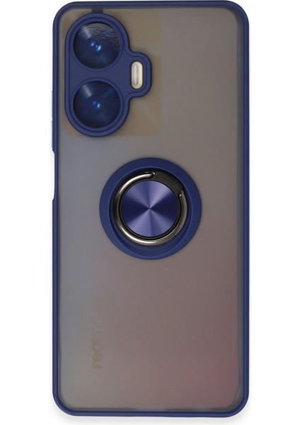Realme C55 Kılıf Kamera Korumalı Yüzüklü Manyetik Standlı Arkası Buzlu Iring Kapak