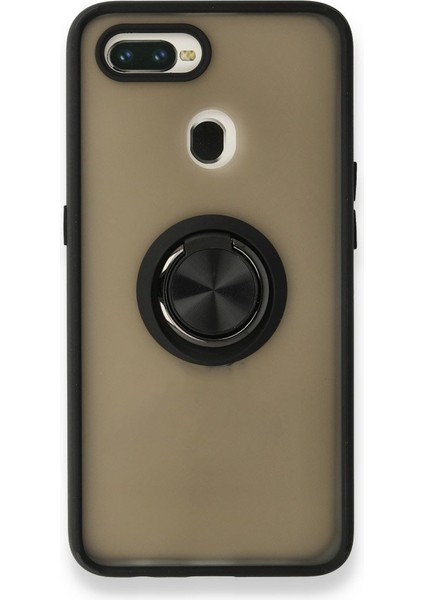 Oppo Ax7 Kılıf Kamera Korumalı Yüzüklü Manyetik Standlı Arkası Buzlu Iring Kapak