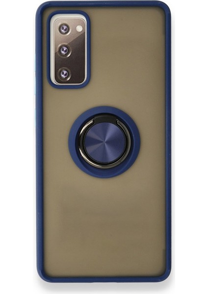 Samsung Galaxy S20 Fe Kılıf Kamera Korumalı Yüzüklü Manyetik Standlı Arkası Buzlu Iring Kapak