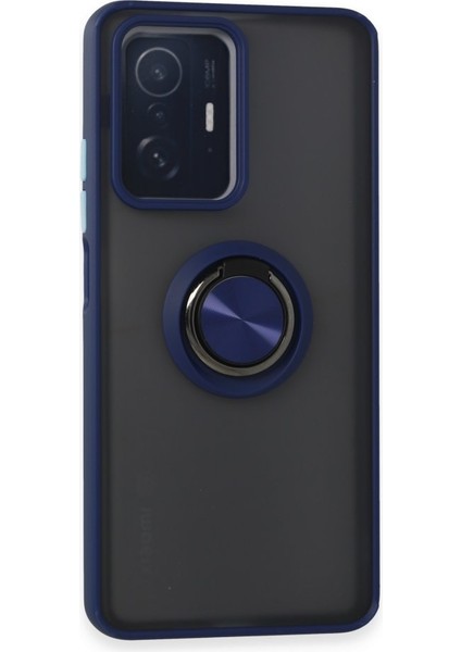 Xiaomi Mi 11T Kılıf Kamera Korumalı Yüzüklü Manyetik Standlı Arkası Buzlu Iring Kapak