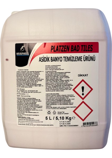 Bad Tıles Asidik Banyo Temizleme Ürünü 5l