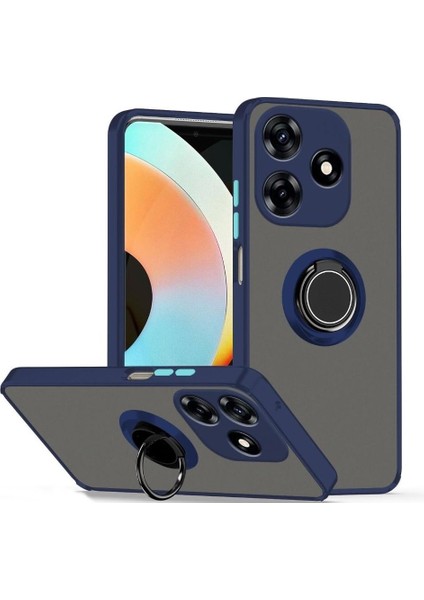 Infinix Hot 30 Kılıf Kamera Korumalı Yüzüklü Manyetik Standlı Arkası Buzlu Iring Kapak