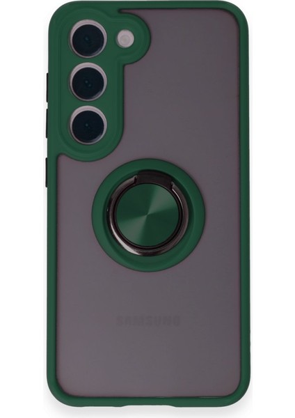 Samsung Galaxy S21 Fe Kılıf Kamera Korumalı Yüzüklü Manyetik Standlı Arkası Buzlu Iring Kapak