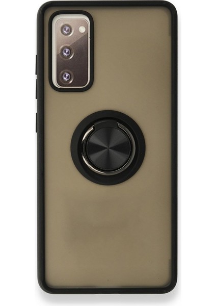 Samsung Galaxy S20 Fe Kılıf Kamera Korumalı Yüzüklü Manyetik Standlı Arkası Buzlu Iring Kapak