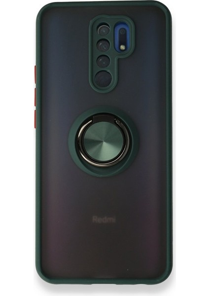 Xiaomi Redmi 9 Kılıf Kamera Korumalı Yüzüklü Manyetik Standlı Arkası Buzlu Iring Kapak