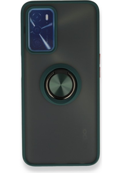 Oppo A16 Kılıf Kamera Korumalı Yüzüklü Manyetik Standlı Arkası Buzlu Iring Kapak