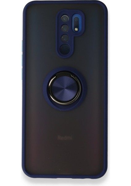 Xiaomi Redmi 9 Kılıf Kamera Korumalı Yüzüklü Manyetik Standlı Arkası Buzlu Iring Kapak