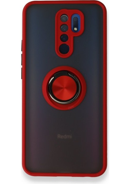 Xiaomi Redmi 9 Kılıf Kamera Korumalı Yüzüklü Manyetik Standlı Arkası Buzlu Iring Kapak