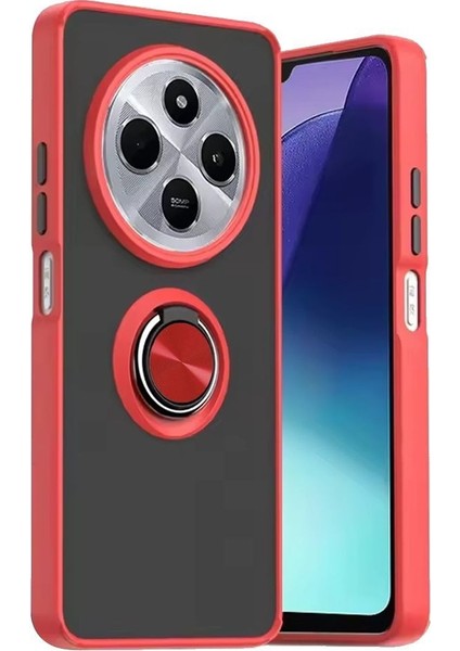 Xiaomi Redmi 14C Kılıf Kamera Korumalı Yüzüklü Manyetik Standlı Arkası Buzlu Iring Kapak