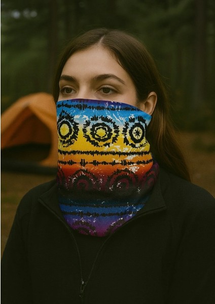 Renkli Rüzgar Geçirmez Baf Boyunluk Buff, Bandana, Saç Bandı, Maske