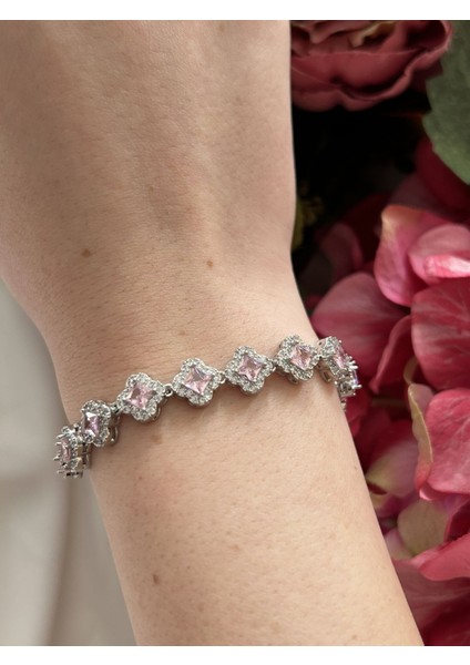 Vıp Pembe Yonca Bileklik