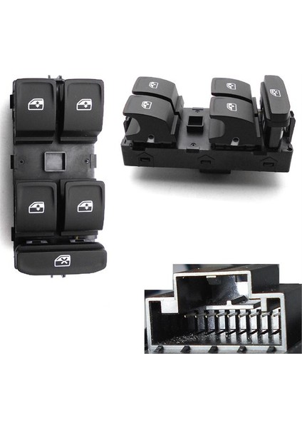 25 5E0959857X - Cam Kumanda Düğmesi Dörtlü Ön Sol Octavıa 13-16