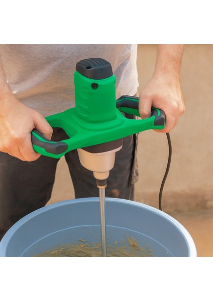 Elektrikli Boya Harç Karıştırıcı 1600 W Çift Kulp Ergonomik Mikser Ucu Güçlü Karıştırma Makinesi fırsatları