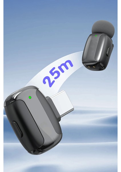 Profesyonel Kablosuz Yaka Mikrofonu iPhone 15/16 Uyumlu 2 Mikrofonlu Type-C 1072 indirimleri