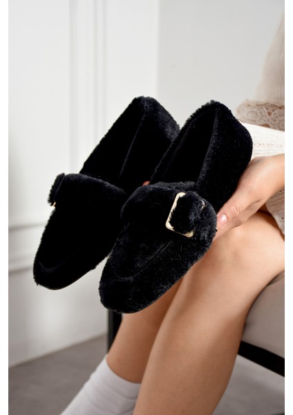 Ultra Yumuşak Panduf Peluş Kadın Ev Babeti Ses Yapmaz Hafif Taban