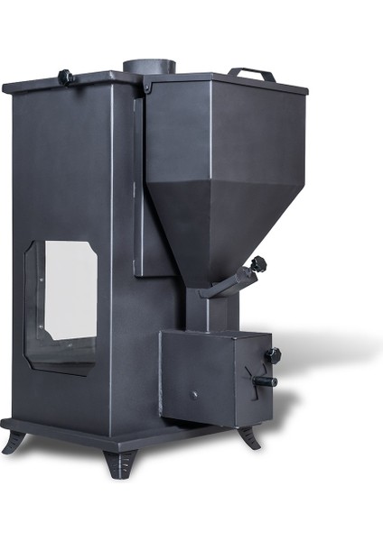 Eti-B7 Büyük Üç Tarafı Camlı Fırınlı Şömine Tipi Pelet Soba modelleri