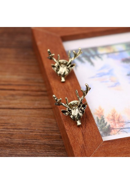 Gold Renk Zincirli Geyik Gömlek Yaka Iğnesi & Damatlık & Aksesuar fiyatları