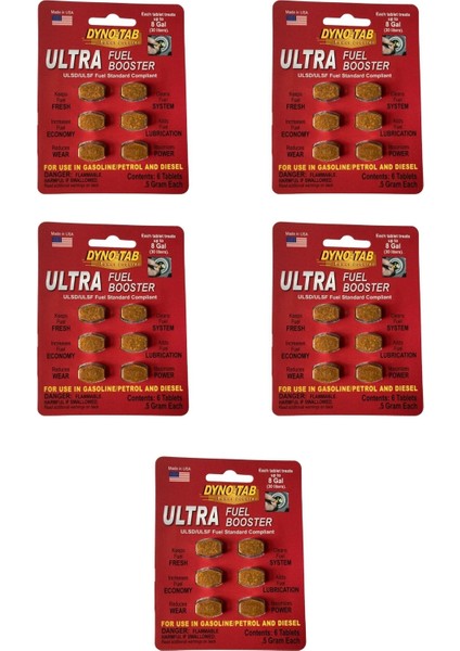 Ultra Yakıt Performans Arttırıcı ve Sistem temizleyici (Benzin ve Dizel) 5 li Set