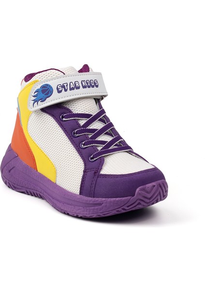 Unisex Çocuk Mor Basket Spor Ayakkabı - Renkli, Rahat Günlük modelleri