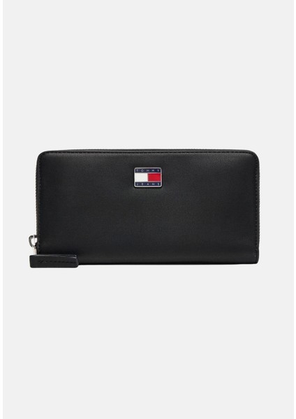 Tjw Cool Büyük Boy Fermuarlı Kadın Siyah Cüzdan AW0AW17879BDS