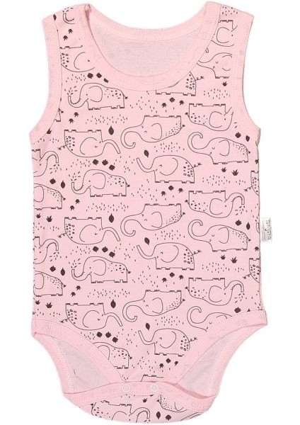 Fil Baskılı Askılı Çıtçıtlı Badi 1 Aylık - Pembe indirimleri