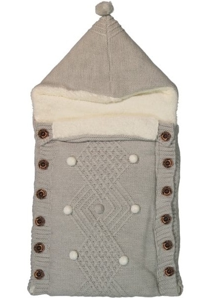 Triko Bebek Ponpon Detaylı Welsoft Kundak 0 - 12 Aylık - Taş modelleri