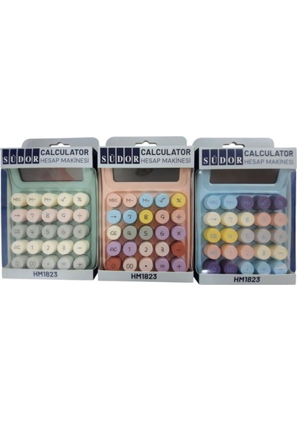 HM1823 8 Hane Renkli Yuvarlak Tuşlu Pastel Hesap Makinesi