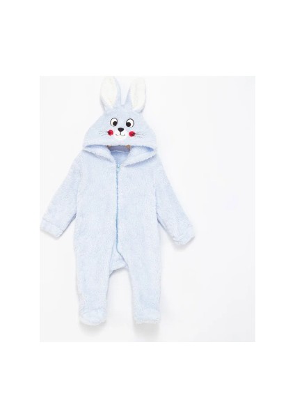 Tilki ve Tavşan Nakışlı Welsoft Bebe Tulum 9 Aylık - Mavi fiyatları
