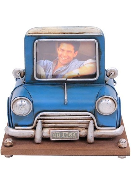 Metal Kalemlik Çerçeveli Araba Temalı Dekoratif Hediyelik