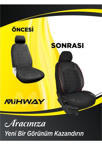 Toyota Corolla Oto Koltuk Kılıfı Ön Arka Tam Set Mihway Sumix Kırmızı Serisi fırsatları