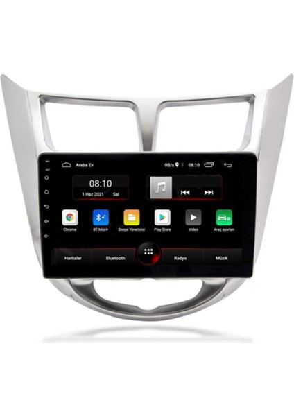 Hyundai Accent Blue 9 inç HD IPS Ekran 2GB RAM 32GB Android 10.1 Araç Multimedya ve Kamera