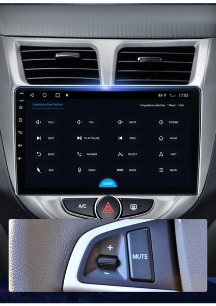 Hyundai Accent Blue 9 inç HD IPS Ekran 2GB RAM 32GB Android 10.1 Araç Multimedya ve Kamera