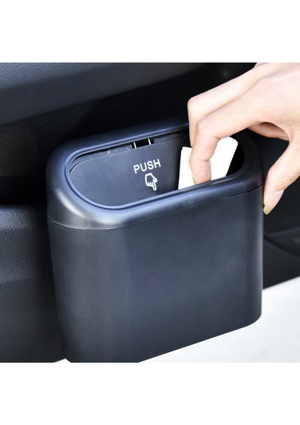 Kapaklı Oto Çöp Kutusu Dayanıklı Plastik Ergonomik Tasarım Tüm Araçlara Uygun
