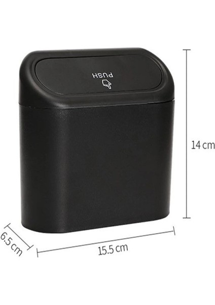 Kapaklı Oto Çöp Kutusu Dayanıklı Plastik Ergonomik Tasarım Tüm Araçlara Uygun