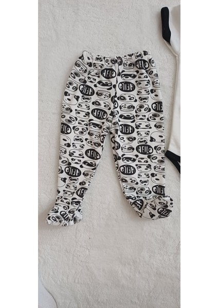 3 Lü Set %100 Pamuk 3-6 / 6-9 / 9-12 Ay Unisex Kız Erkek Pandalı Zıbınlı Takım modelleri