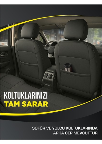 Citroen C3 2003-2009 Koltuk Kılıfı Ön Arka Tam Set Mihway Sumix Kırmızı Serisi