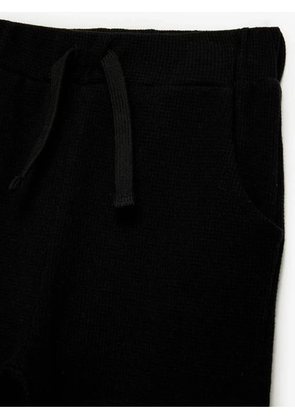 Waffle Dokulu Jogger Siyah Erkek Bebek Eşofman Altı 6WMB40091TK modelleri