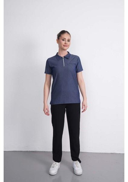 Exclusive Lycra Jean Kombin Fermuarlı Takım Hemşire Forması, Cerrahi Forma, Scrubs Üniforma (Unısex)