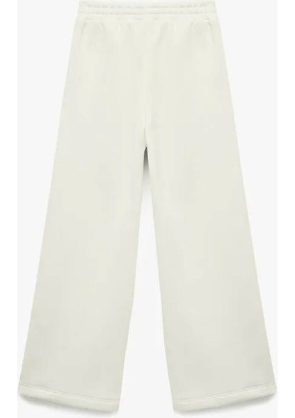 Biyeli Geniş Paça Ekru Kız Çocuk Eşofman Altı 6WKG40084AK fiyatları