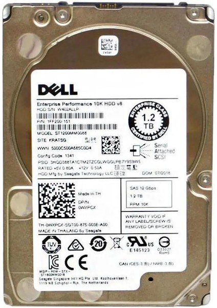 Dell Seagate Enterprise Z4001HXK ST1200MM0088 Sas 10000 Rpm 2.5" 1.2 Tb Harddisk fiyatları